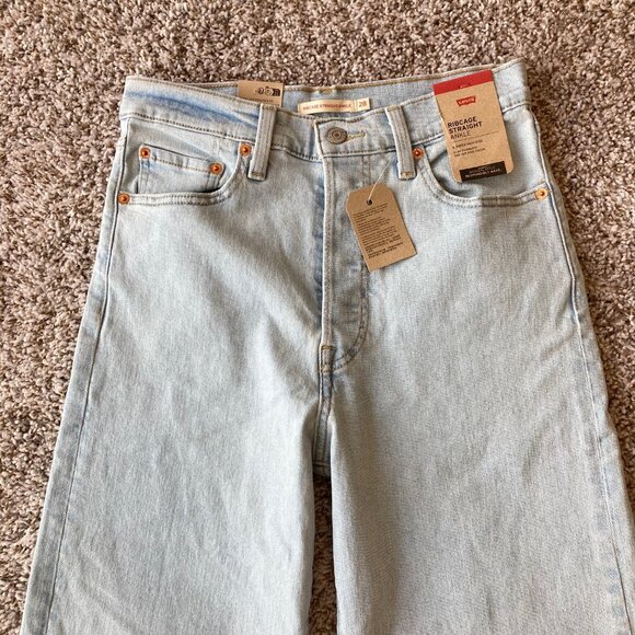 NWT Levi’s Ribcage Straight Ankle Jeans Womens 28 Pretty Diva Mermaid Button Fly - Picture 3 of 9